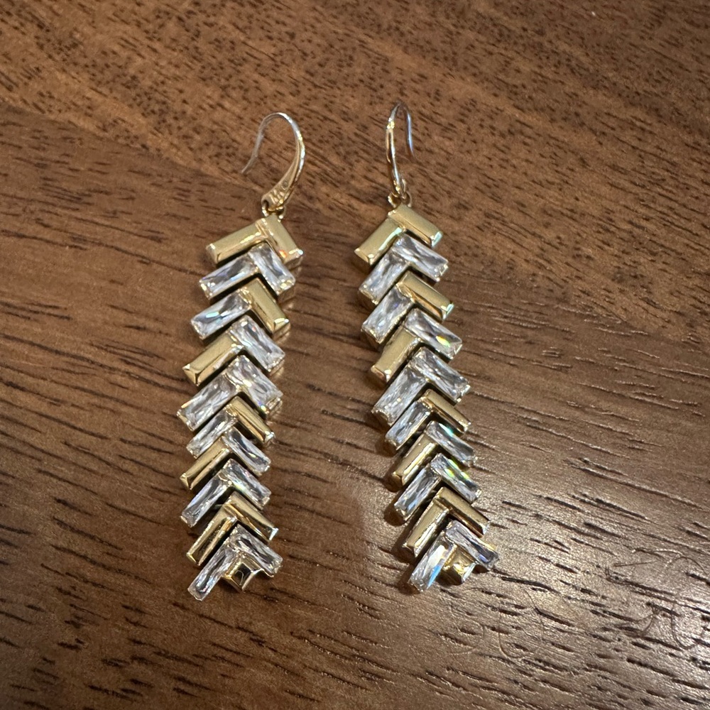KORS Michael Kors Gold and Silver Chevron Earrings
